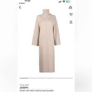 Joseph Vivian Roll Neck Wool Jumper - BROWN SZ SMALL